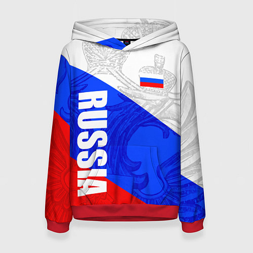 Женская толстовка RUSSIA - SPORTWEAR - ТРИКОЛОР / 3D-Красный – фото 1