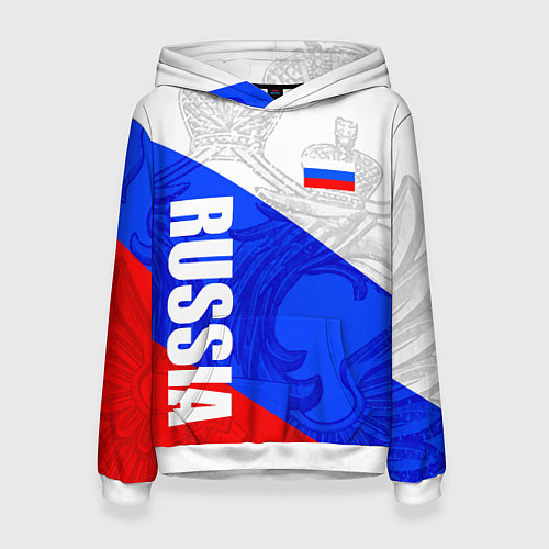 Женская толстовка RUSSIA - SPORTWEAR - ТРИКОЛОР / 3D-Белый – фото 1