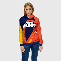 Толстовка-худи женская KTM VINTAGE SPORTWEAR, цвет: 3D-синий — фото 2