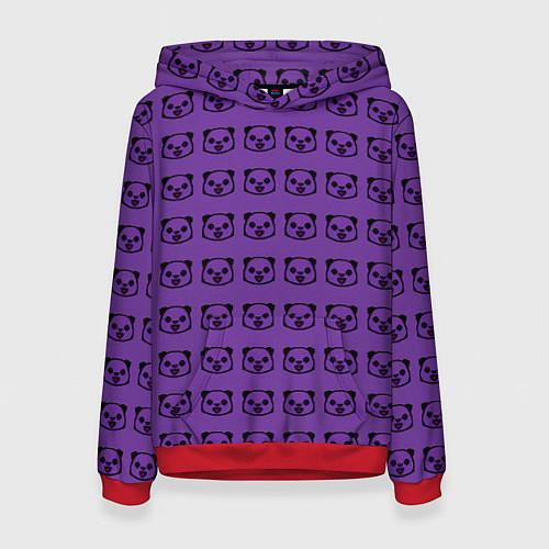 Женская толстовка Purple Panda / 3D-Красный – фото 1