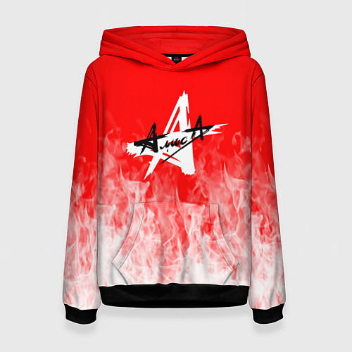 Женская толстовка Алиса пламя / 3D-Черный – фото 1