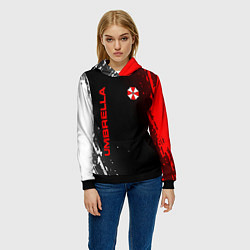 Толстовка-худи женская Resident evil амбрелла, цвет: 3D-черный — фото 2