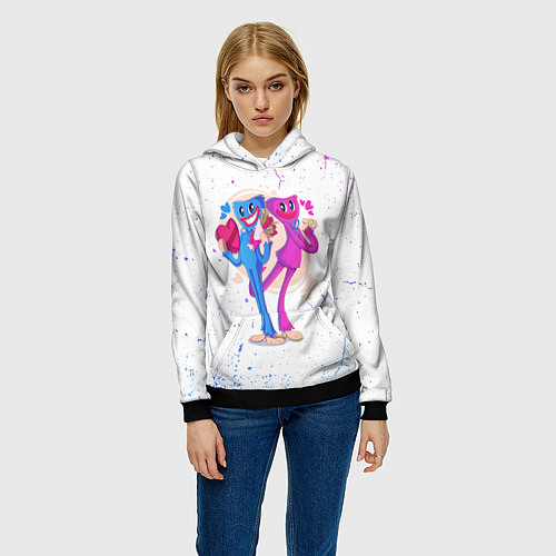 Женская толстовка Влюбленные Хагги Вагги и Кисси Мисси / 3D-Черный – фото 3