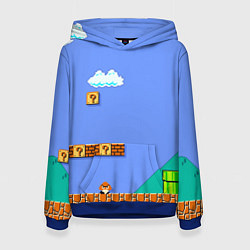 Толстовка-худи женская Марио дизайн, цвет: 3D-синий