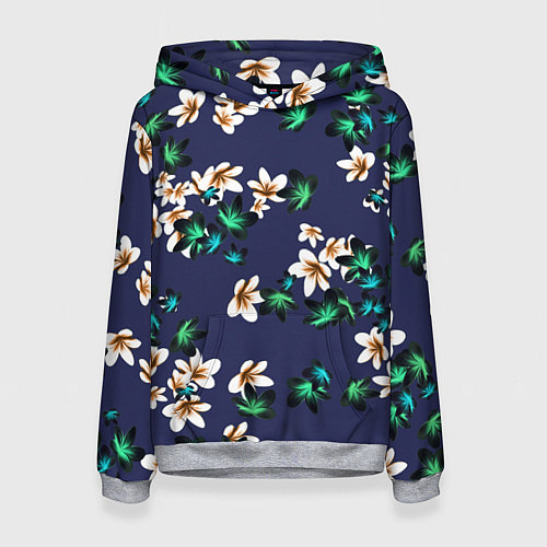 Женская толстовка Цветы Узор Дицы / 3D-Меланж – фото 1