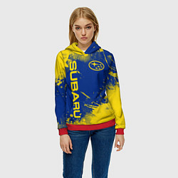 Толстовка-худи женская SUBARU - СУБАРУ БРЫЗКИ КЛАССИЧЕСКИЕ, цвет: 3D-красный — фото 2