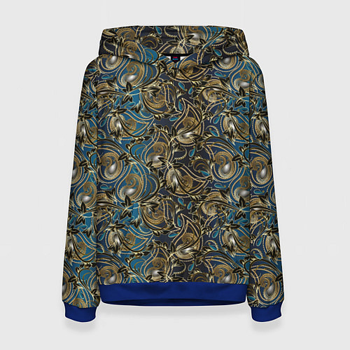 Женская толстовка Классические узоры текстуры / 3D-Синий – фото 1