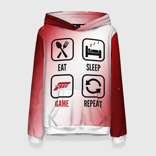Женская толстовка Eat Sleep Forza Horizon Repeat / 3D-Белый – фото 1