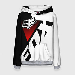 Толстовка-худи женская FOX RACING - ФОКС ЧЕРНЫЙ И БЕЛЫЙ, цвет: 3D-меланж