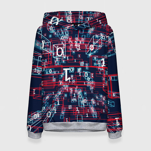 Женская толстовка ОПТИЧЕСКАЯ ИЛЛЮЗИЯ ЦИФР / 3D-Меланж – фото 1