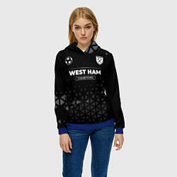 Толстовка-худи женская West Ham Champions Uniform, цвет: 3D-синий — фото 2