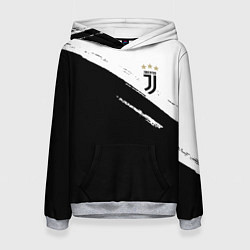 Толстовка-худи женская Juventus маленькое лого, цвет: 3D-меланж