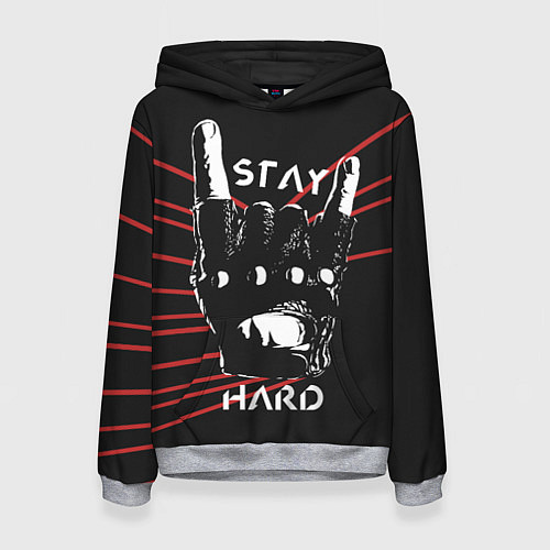 Женская толстовка Stay hard / 3D-Меланж – фото 1