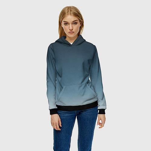 Женская толстовка GRADIENT shades of blue / 3D-Черный – фото 3
