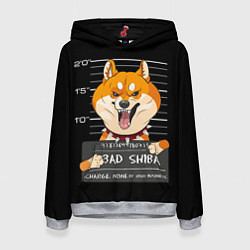 Толстовка-худи женская Злая сиба-ину, цвет: 3D-меланж