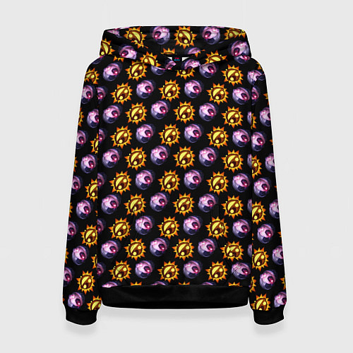 Женская толстовка Five Nights at Freddys: Security Breach Луна и Сол / 3D-Черный – фото 1