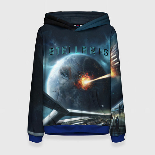 Женская толстовка Stellaris взрыв звезды лучом с космического корабл / 3D-Синий – фото 1