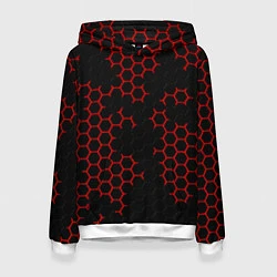 Женская толстовка НАНОКОСТЮМ Black and Red Hexagon Гексагоны