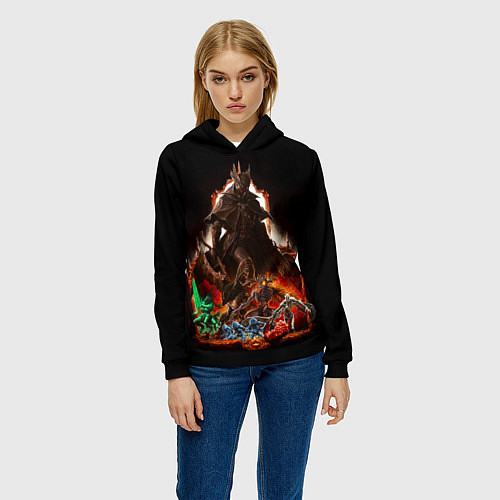 Женская толстовка BLOODBORNE Экспозиция боссов / 3D-Черный – фото 3