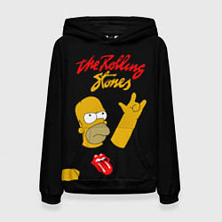 Женская толстовка Rolling Stones Гомер Симпсон рокер