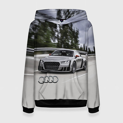 Женская толстовка Ауди на скоростном шоссе Audi on the expressway / 3D-Черный – фото 1