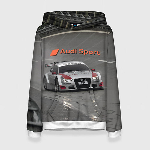 Женская толстовка Audi Sport Racing Team Short Track Car Racing Авто / 3D-Белый – фото 1