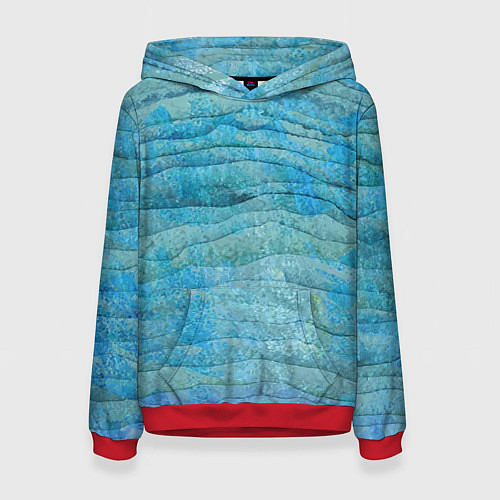Женская толстовка Abstract pattern Waves Абстрактный паттерн Волны / 3D-Красный – фото 1