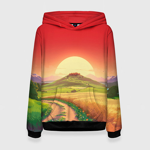 Женская толстовка Дорога к солнцу / 3D-Черный – фото 1