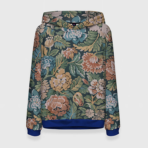 Женская толстовка Floral pattern Цветочный паттерн / 3D-Синий – фото 1