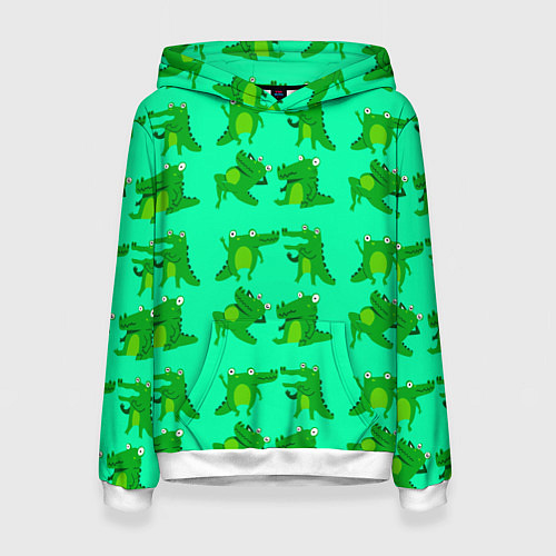 Женская толстовка FUNNY CROCODILES / 3D-Белый – фото 1