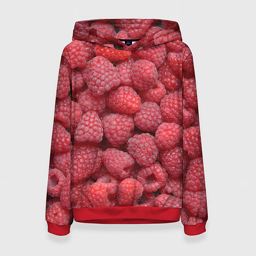 Женская толстовка Малина - ягоды / 3D-Красный – фото 1