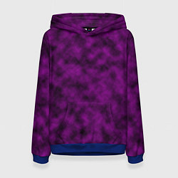 Толстовка-худи женская Черно-пурпурная облачность, цвет: 3D-синий