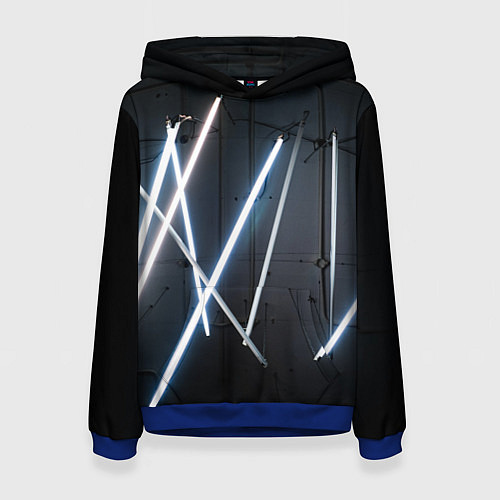 Женская толстовка Неоновые лампы во тьме - Голубой / 3D-Синий – фото 1