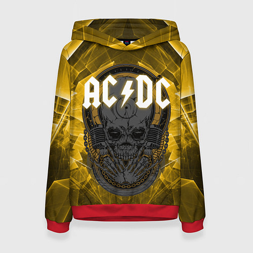 Женская толстовка AC DC SKULL ROCK / 3D-Красный – фото 1