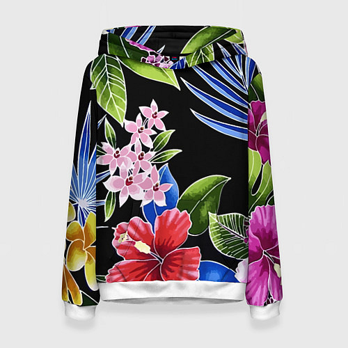 Женская толстовка Floral vanguard composition Летняя ночь Fashion tr / 3D-Белый – фото 1