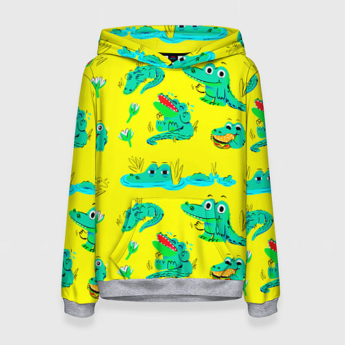Женская толстовка GREEN CROCODILES / 3D-Меланж – фото 1