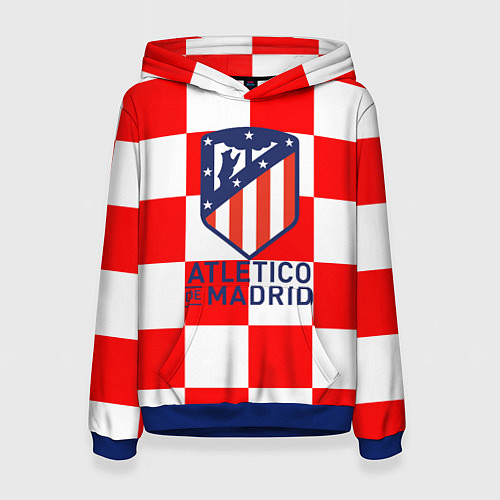 Женская толстовка Atletico madrid кубики / 3D-Синий – фото 1