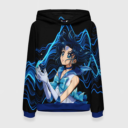 Женская толстовка Сейлор Меркурий -гениальная школьница / 3D-Синий – фото 1