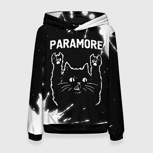 Женская толстовка Группа Paramore и Рок Кот / 3D-Черный – фото 1