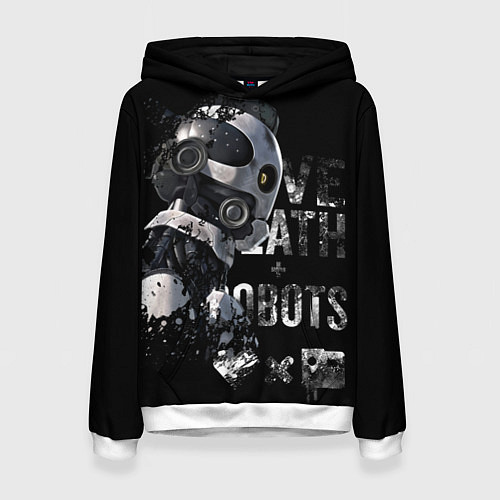 Женская толстовка Робот с белой надписью / 3D-Белый – фото 1