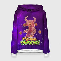 Толстовка-худи женская My singing monsters ЭПИЧЕСКИЙ ВУЖАС, цвет: 3D-белый