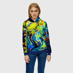 Толстовка-худи женская The Poisonous Palette, цвет: 3D-синий — фото 2