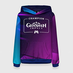 Женская толстовка Genshin Impact Gaming Champion: рамка с лого и джо