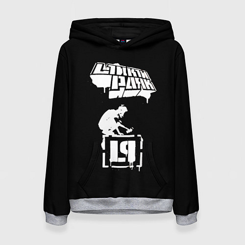 Женская толстовка Linkin Park белой краской / 3D-Меланж – фото 1