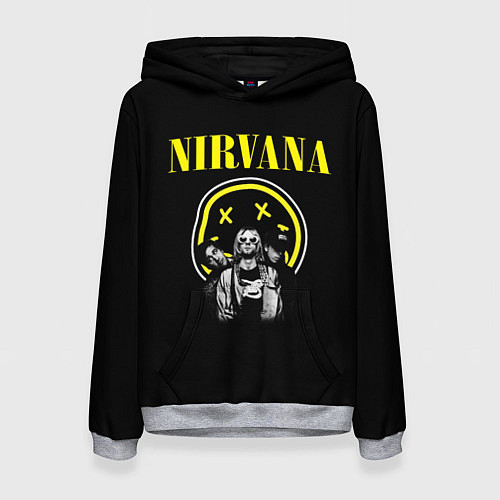 Женская толстовка NIRVANA логотип и исполнители / 3D-Меланж – фото 1