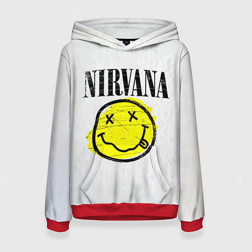 Женская толстовка Nirvana логотип гранж / 3D-Красный – фото 1