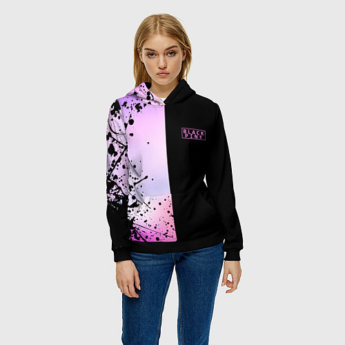 Женская толстовка BLACKPINK HALF COLORS / 3D-Черный – фото 3