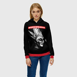Толстовка-худи женская Boris Brejcha в маске, цвет: 3D-красный — фото 2