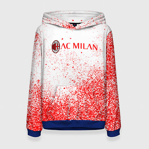 Женская толстовка Ac milan красные брызги / 3D-Синий – фото 1