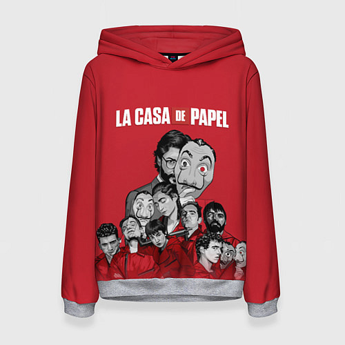 Женская толстовка Бумажный дом персонажи / 3D-Меланж – фото 1